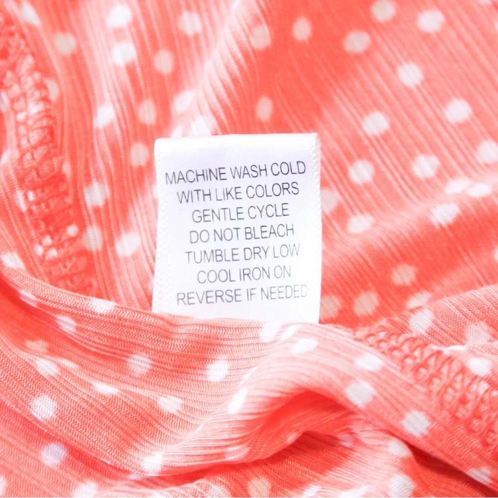 CURE Coral Polka Dot Flutter Sleeve Top | 3XL - Picture 12 of 12